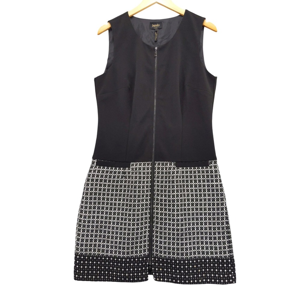 Laundry by Shelli Segal Black Zipper Front Sleeveless‎ Dress sz 12